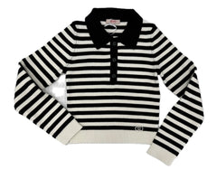 LIU-JO STRIPE COLLARED SWEATER
