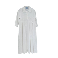 MIMISOL EMROIDERED DETAIL EYELET COLLARED DRESS
