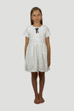 GENTILE CATONE COSTANZA SQUARE COLLAR SANGALLO LACE DRESS