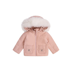 DUCC TEDDY POCKET COAT WITH PINK AND WHITE FUR