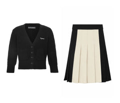 LITTLE PARNI 2PC CARDIGAN WITH SHORT PLEATED SKIRT