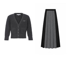 LITTLE PARNI 2PC TEEN CARDIGAN WITH PLEATED SKIRT