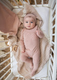 CUDDLE & COO 2PC PUFF RAINBOW FOOTIE + HAT SET