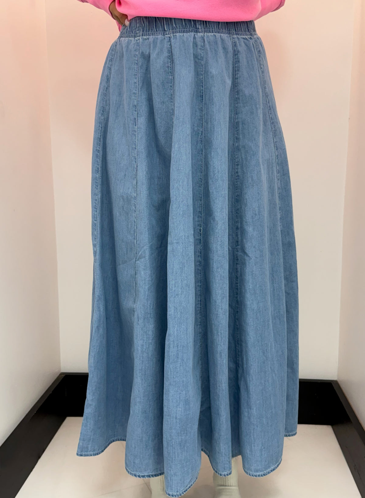 HARDTAIL BAILEY CHAMBRAY MIDI SKIRT