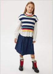 PHILOSOPHY MULTI TRIM STRIPED KNIT VEST