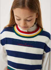 PHILOSOPHY MULTI TRIM STRIPED KNIT VEST