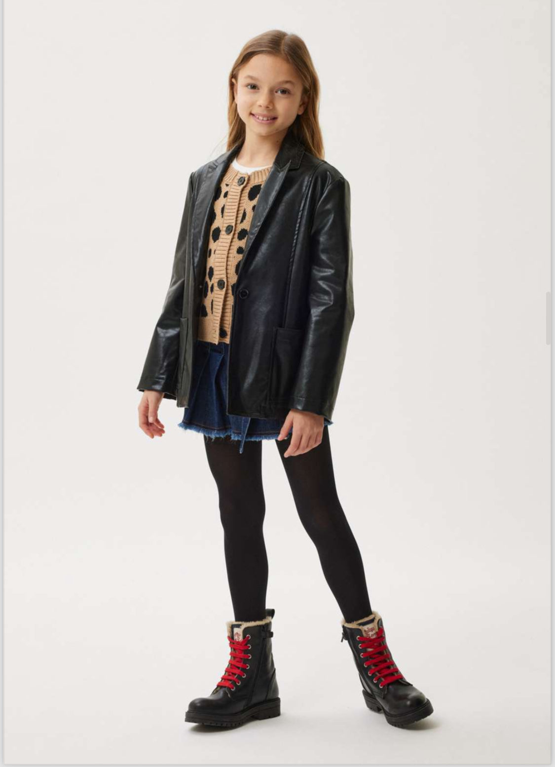 PHILOSOPHY LONG SLEEVE KNIT CHEETAH PRINT CARDIGAN WITH LOGO ON BACK