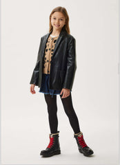 PHILOSOPHY LONG SLEEVE KNIT CHEETAH PRINT CARDIGAN WITH LOGO ON BACK