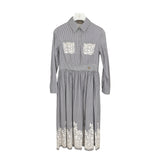 ELIE SAAB PRINTED STRIPED DRESS