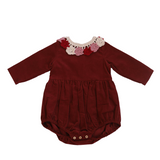 KALINKA KNITS CORDELIA FLOWER COLLAR KNIT ROMPER