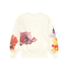 VALENTINA 2PC PAINTED FLOWER SWEATSHIRT WITH PLEATED MAXI CIRCLE SKIRT