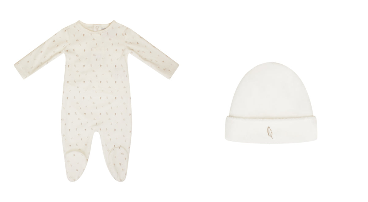 KIPP BABY 2PC LEAF FOOTIE & BEANIE
