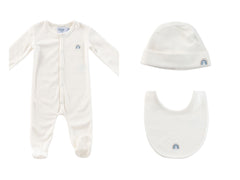 KIPP BABY 3PC TERRY FOOTIE,HAT AND BIB
