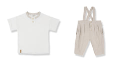 1+ IN THE FAMILY 2PC ORDIS SHORT SLEEVE TEE WITH AGULLANA 3 BUTTON OVERALL