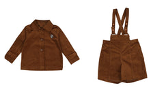 BELATI 2PC TRENCH JACKET WITH CUFF TABS WITH SUSPENDER OVERALL