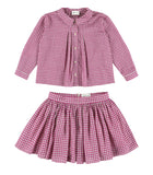 MORLEY 2PC PLAID BUTTON DOWN SHIRT AND PLEATED SKIRT