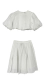 THE MIDDLE DAUGHTER 2PC "POP/IN FULL SWING" SWISS DOT TOP W/ SKIRT SET