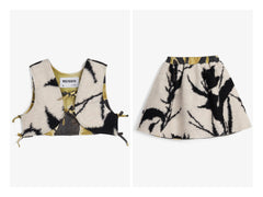WOLF & RITA 2PC FUR PRINT VEST AND SKIRT SET