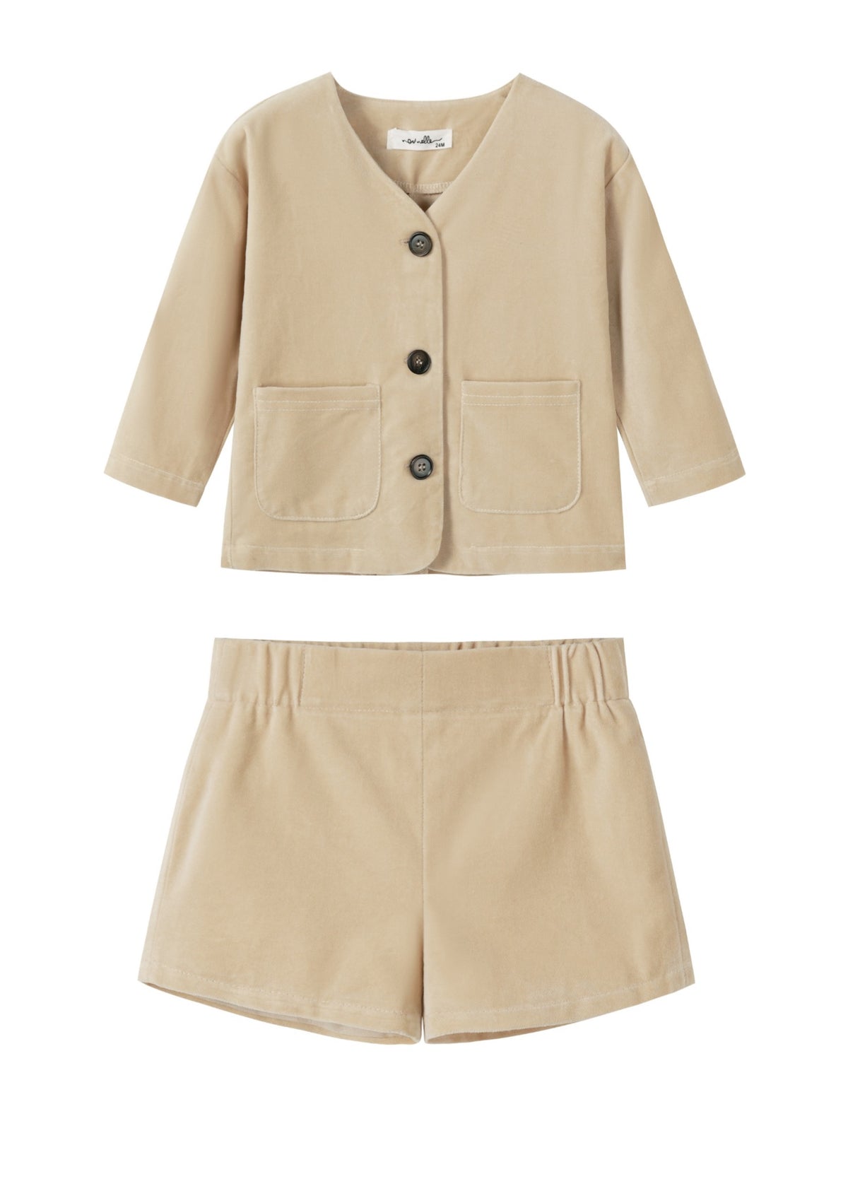 NOU NELLE 2PC CRUSHED VELOUR BLAZER WITH SHORTS