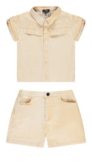 JAYBEE 2PC  DENIM SHIRT WITH DENIM SHORTS SETS