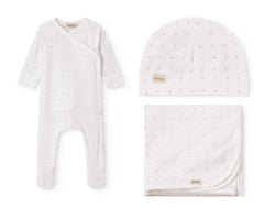 MARMAR 3PC  RUBELLO FOOTIE TINY TULIP PRINT WITH AIKO HAT AND ALIDA BLANKET