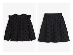 WOLF & RITA 2PC POLKA DOT BLOUSE AND SKIRT SET