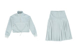 VALENTINA 2PC PIQUE HALF ZIP SWEATSHIRT AND PLEATED TENNIS SKIRT