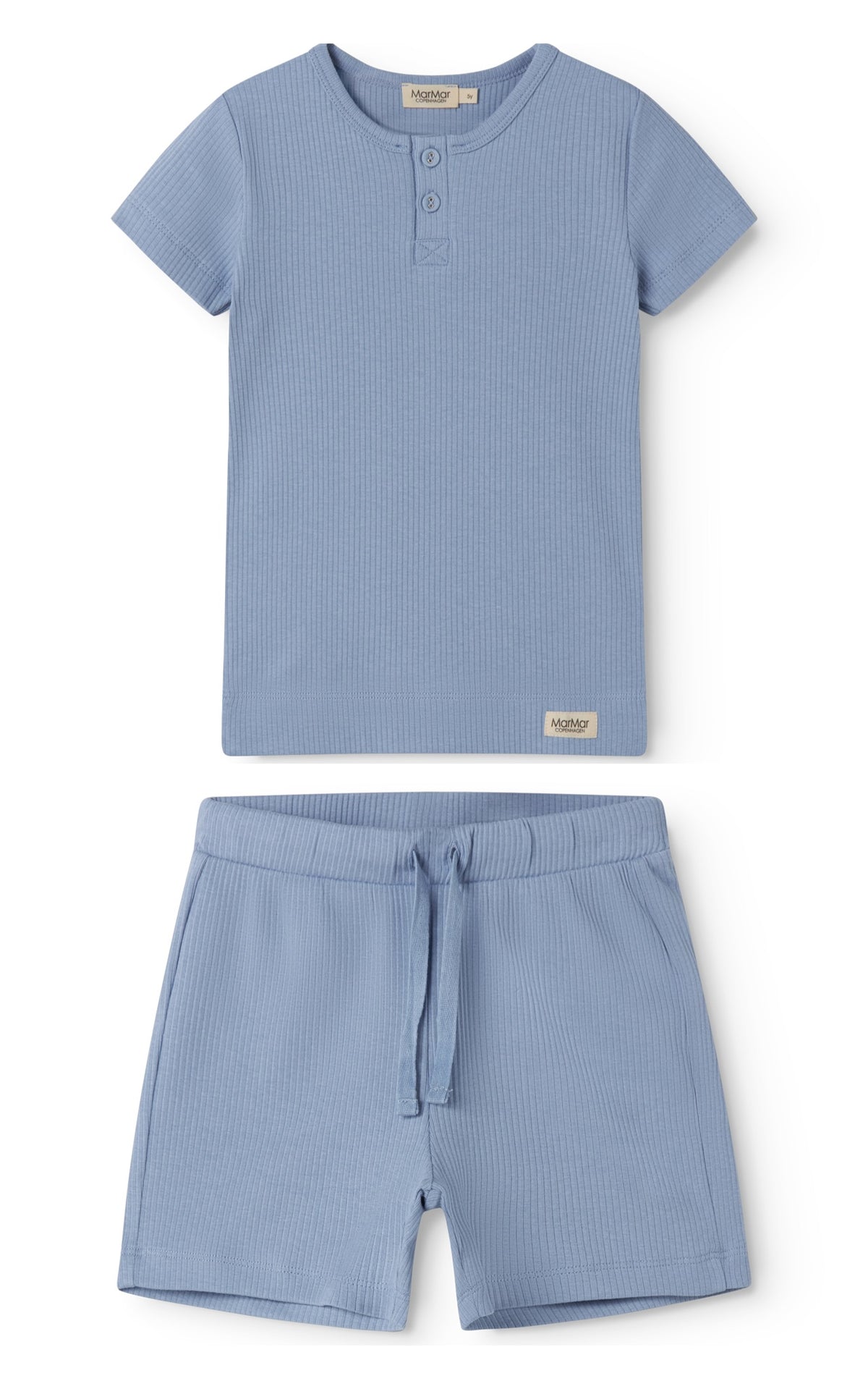 MARMAR 2PC SHORT SLEEVE RIBBED TEE WITH RIBBED PANTS