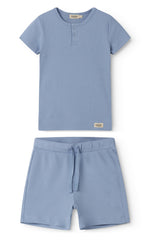 MARMAR 2PC SHORT SLEEVE RIBBED TEE WITH RIBBED PANTS