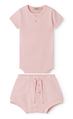 MARMAR 2PC SHORT SLEEVE RIBBED BODY WITH POMA BLOOMER