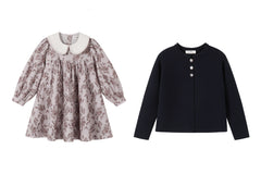 NOU NELLE 2PC CORDUROY FLORAL DRESS AND CARDIGAN