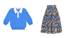 PAADE MODE 2 PC KAI POLO KNIT SHIRT WITH MADISON MAXI FFLORAL SKIRT