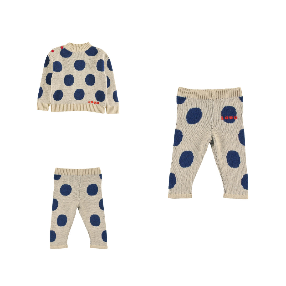LOUD APPAREL 2PC "VAL D'ISERE" POLKA DOT SWEATER WITH "DOLOMITES" LEGGINGS