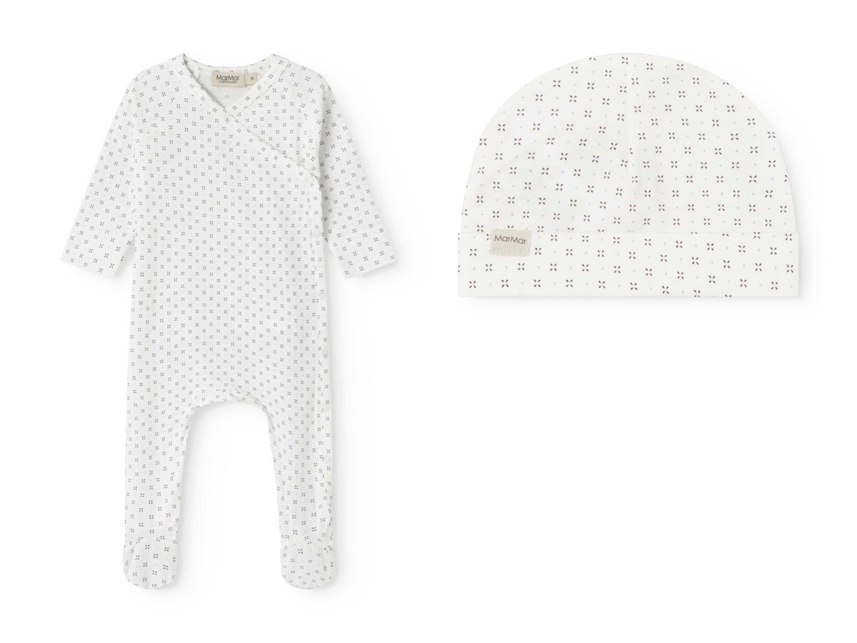 MARMAR 2PC RUBELLO DROPLET FOOTIE WITH AIKO HAT