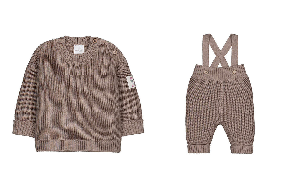 MAYORAL BABY 3PC KNIT SWEATER PANTS AND HAT