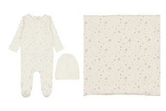 LILETTE 3PC STARRY NIGHT FOOTIE + BEANIE + BLANKET SET