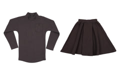 FARREN & ME 2PC DOLMAN TURTLENECK WITH GATHERED SKIRT