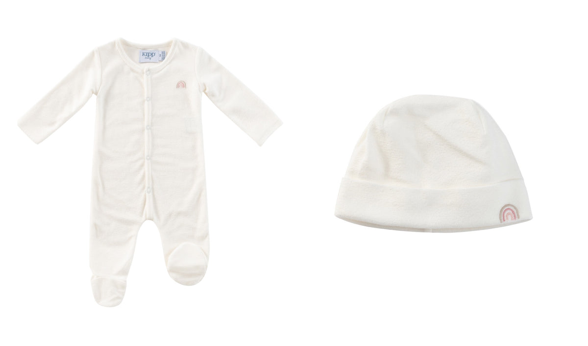 KIPP BABY 2PC TERRY FOOTIE & HAT
