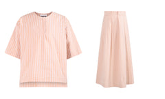 TNTRM 2PC STRIPED WOVEN TOP WITH SKIRT