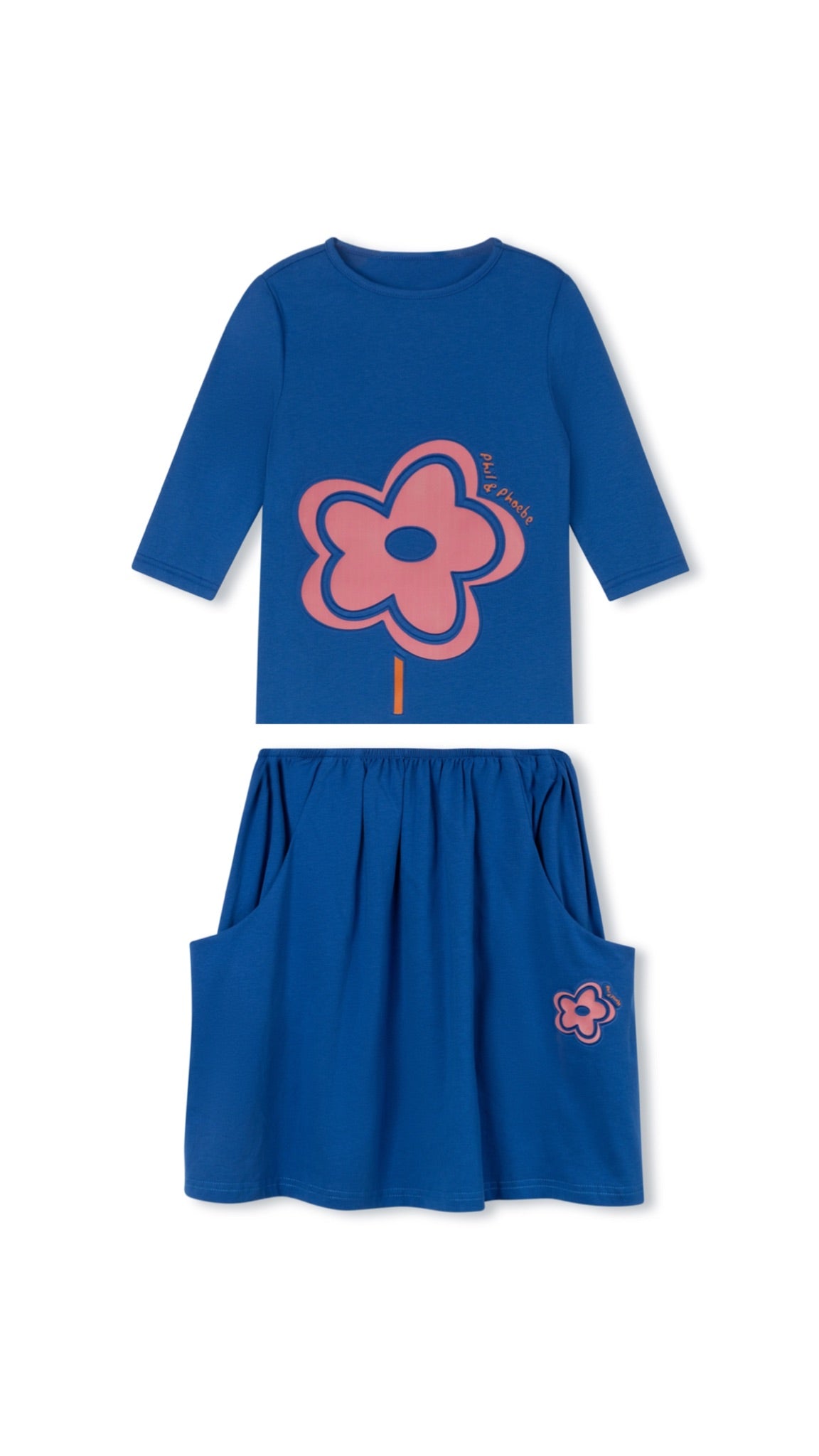 PHIL AND PHOEBE 2PC LAD FLOWER STEM TEE WITH LAD T-SHIRT SET