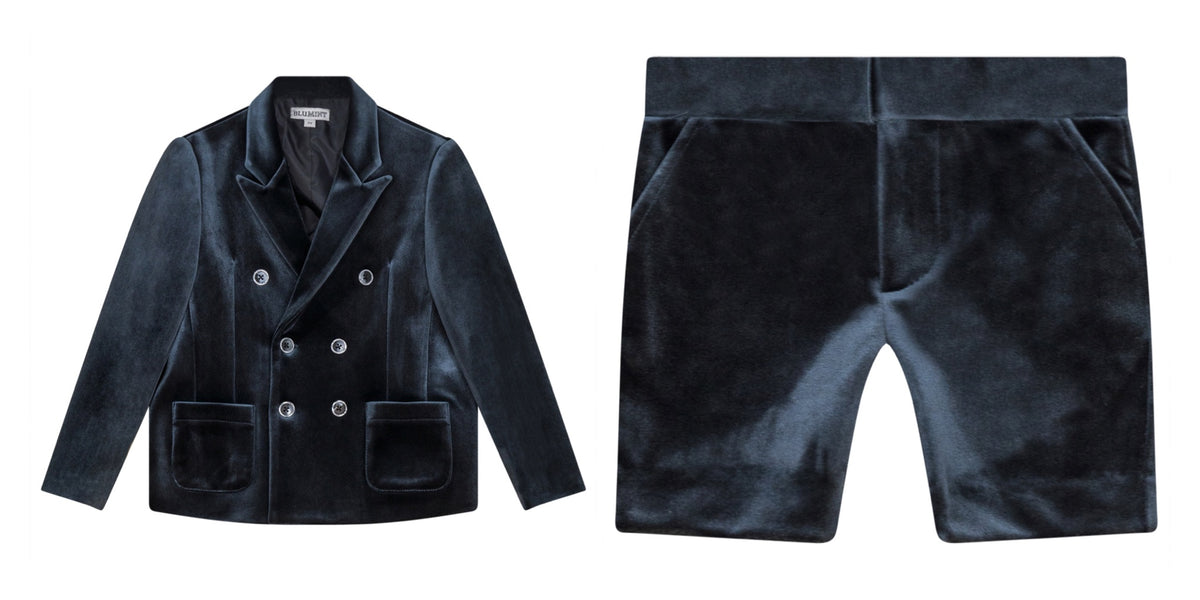 BLUMINT 2PC MILAN VELVET BLAZER W/MIL BERMUDAS