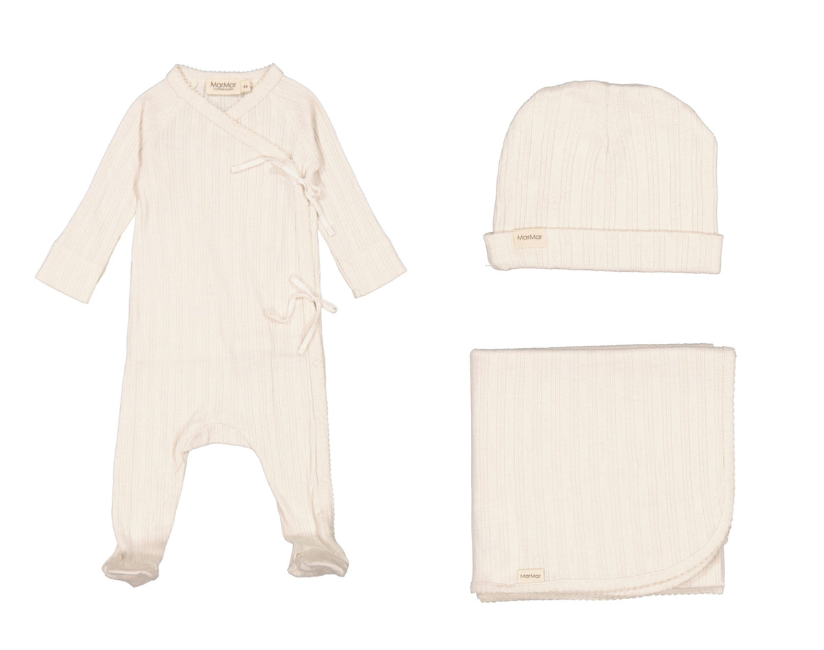 MARMAR 3PC RIBBED RUBETTA FOOTIE AIKO HAT & ALIDA BLANKET