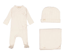 MARMAR 3PC RIBBED RUBETTA FOOTIE AIKO HAT & ALIDA BLANKET