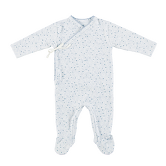 BEBE ORGANIC 3PC IVER LEAVES PRINT WRAP FOOTIE,BONNET & BLANKET SE