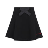 LITTLE PARNI A-LINE  WAISTED WITH BOW SKIRT