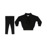 LITTLE PARNI 2PC SWEATSHIRT WITH LOGO FLOCKING AND LEGGING SET