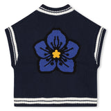 KENZO KNITTED VEST WITH PURPLE FLOWER