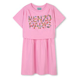 KENZO SHORT SLEEVE DRESS WITH KENZO PARIS LOGO DETAIL