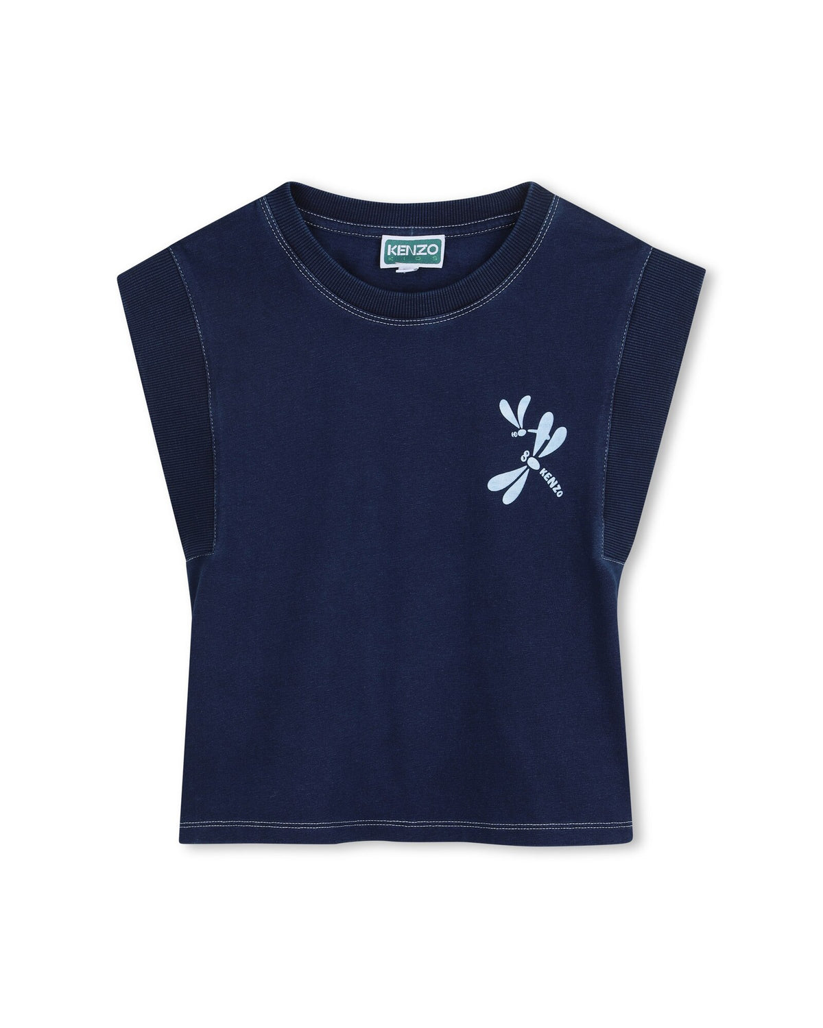 KENZO SLEEVELESS TEE WITH BRANDED PRINT ON CHEST AND BACK