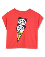 KENZO SLEEVELESS TEE WITH BRANED PRINT FRONT AND BACK